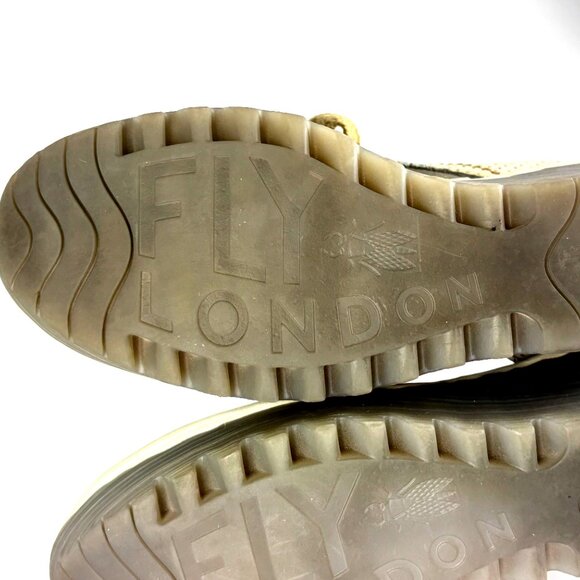 Fly London Perforated Leather Wedge Sandals - Chic and Comfortable. sz. 9.5/40 - Picture 12 of 12